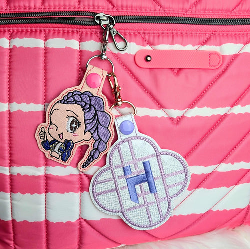 Chibi Demon Hunter Snap Tab Keychain