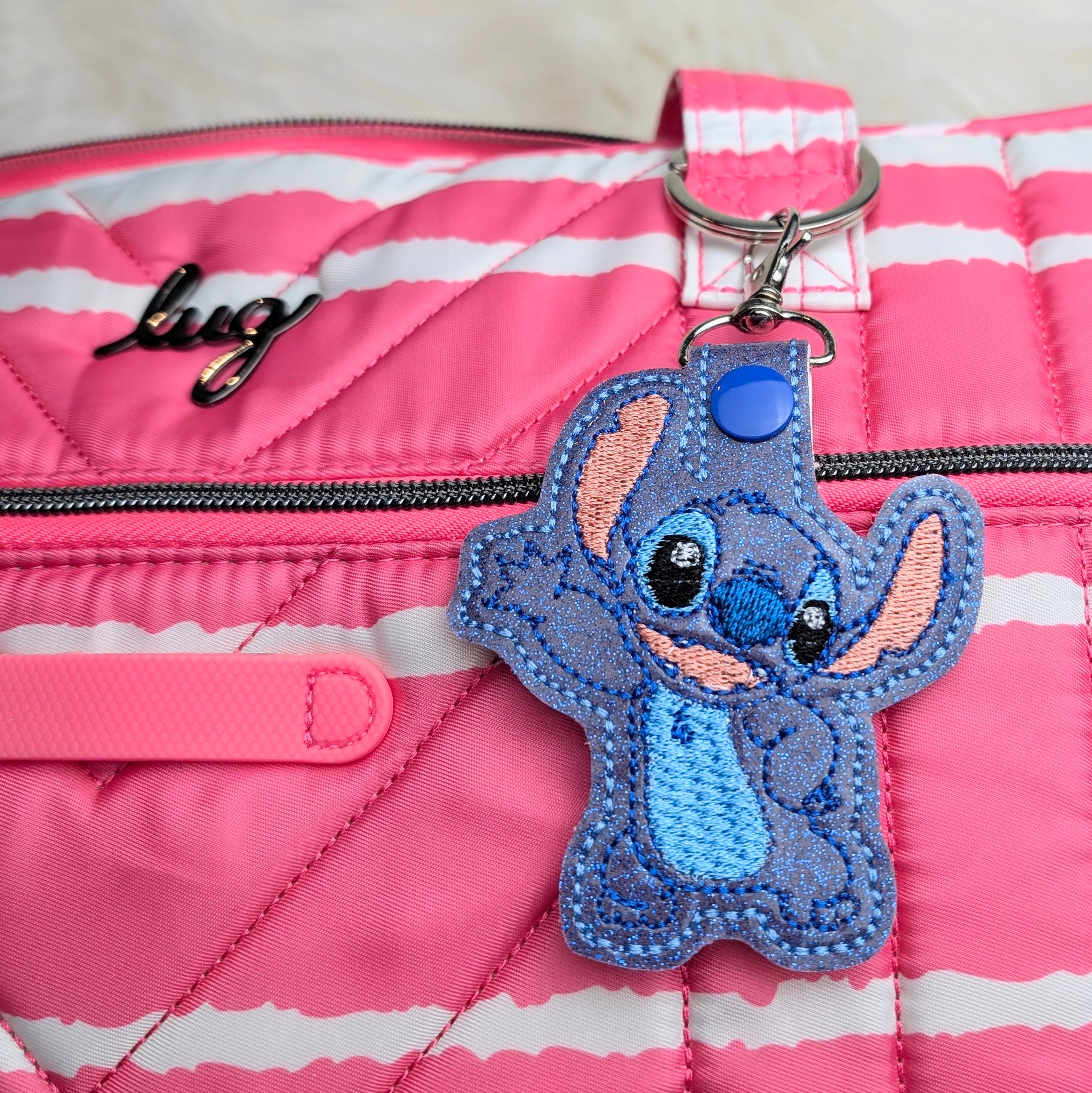 Blue Alien Cutie Snap Tab Keychain