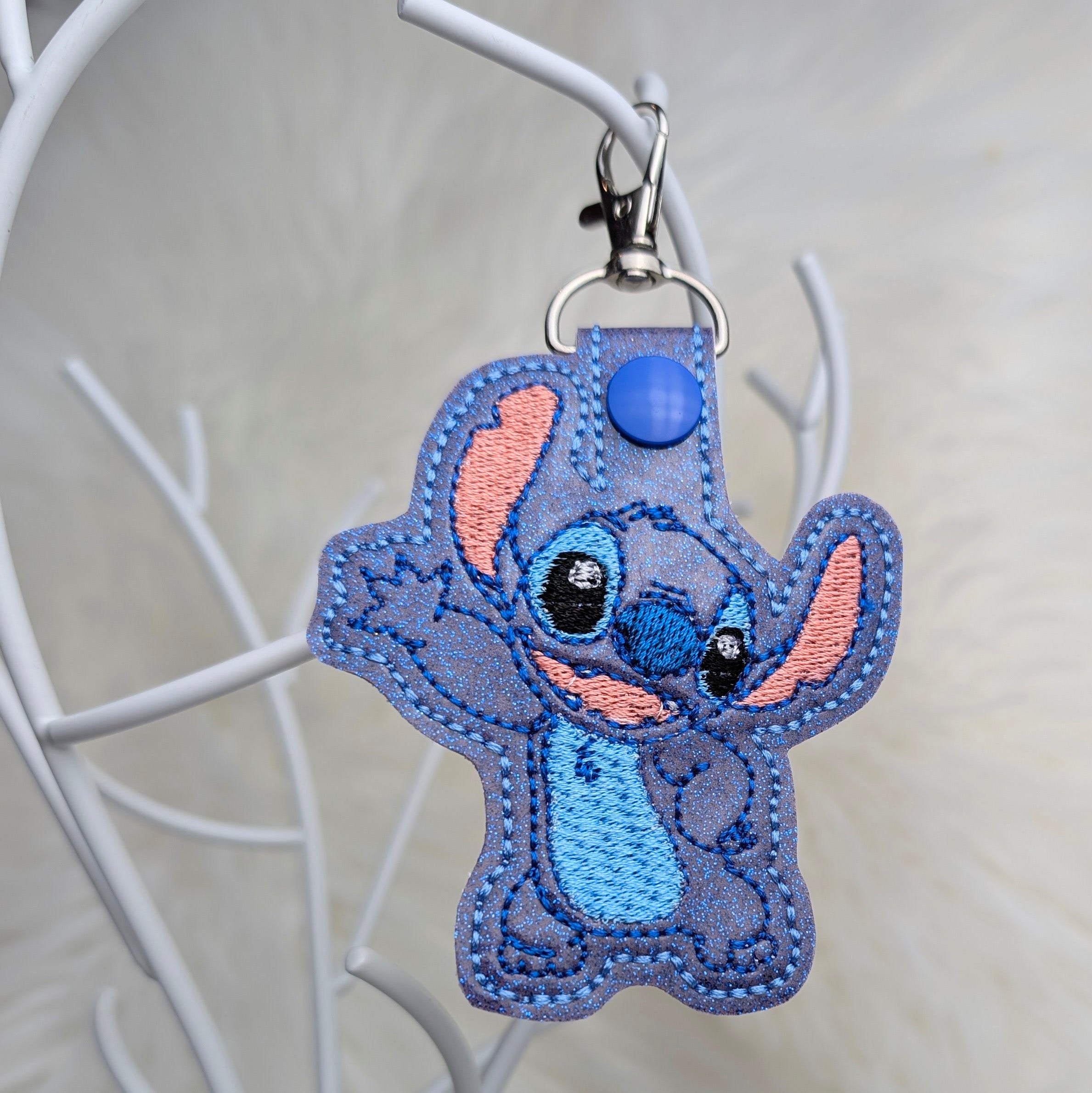 Blue Alien Cutie Snap Tab Keychain