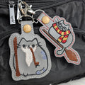 Wizard Chonky Cat Snap Tab Keychain