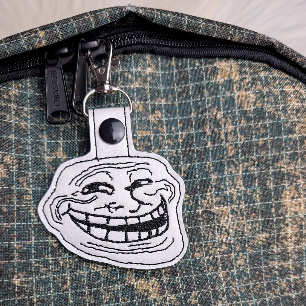 Classic Internet Meme Face Snap Tab Keychain