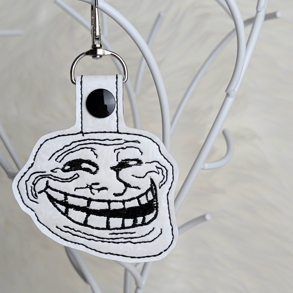 Classic Internet Meme Face Snap Tab Keychain