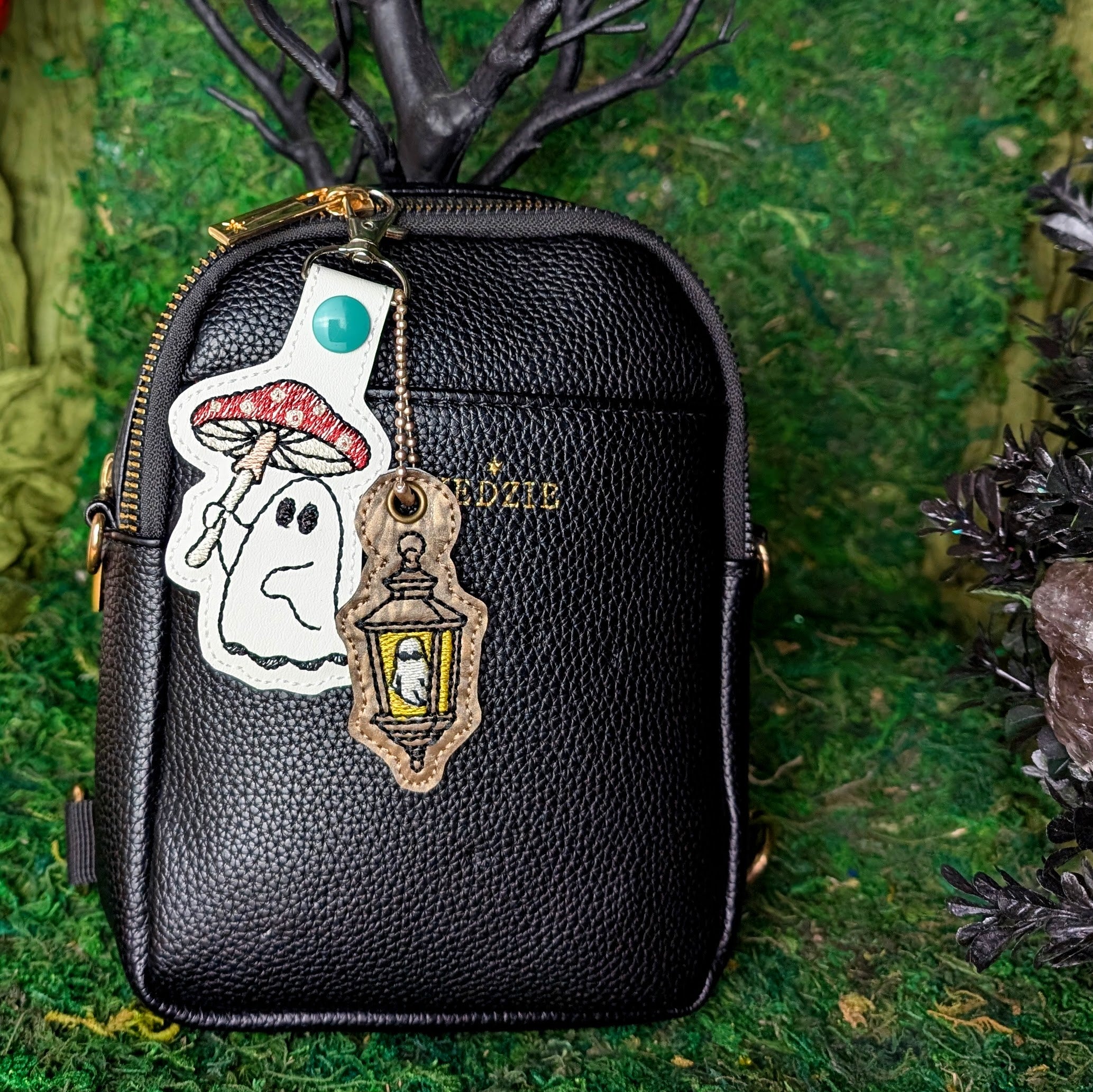 Ghost Mushroom Deluxe Enchanted Charm with Lantern Companion