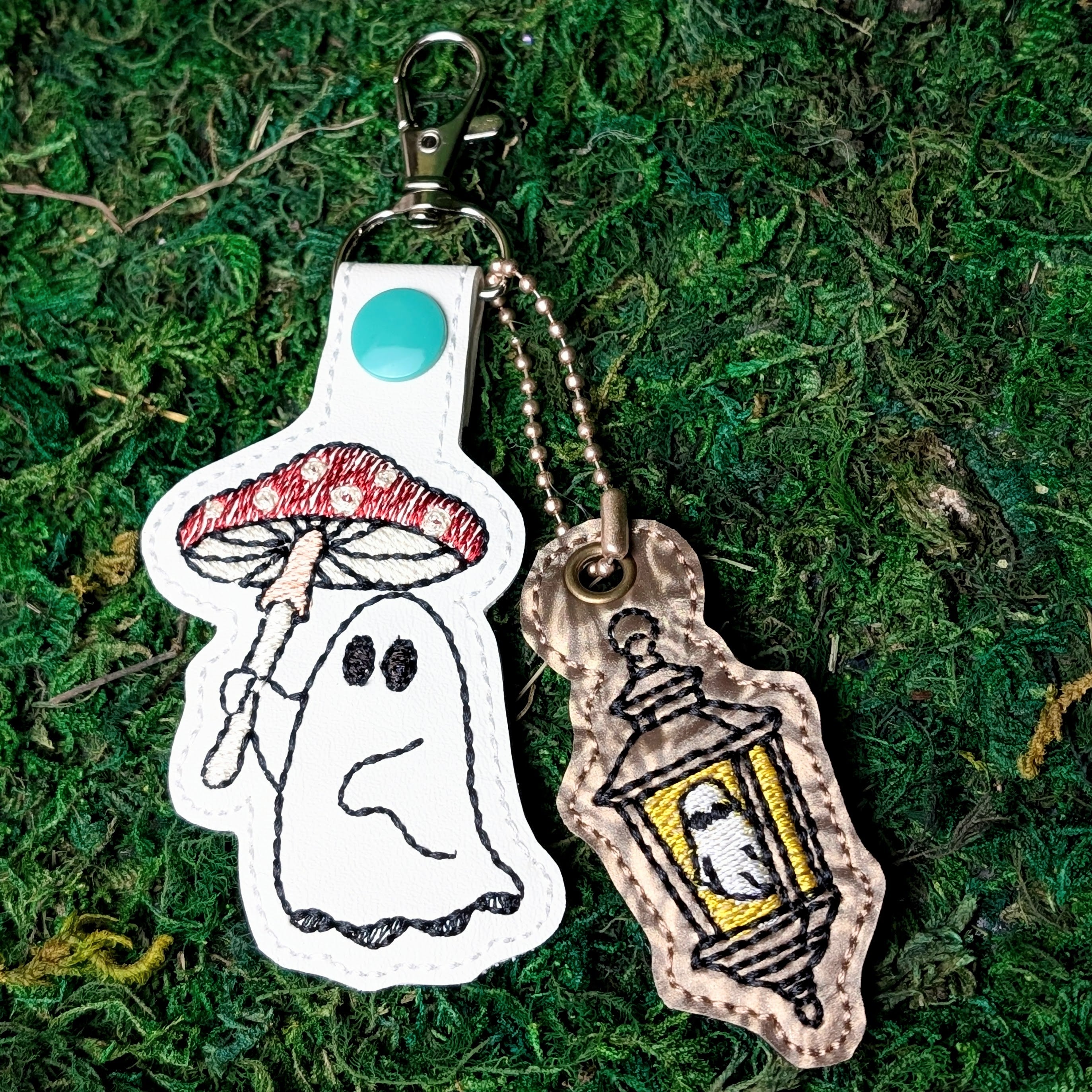 Ghost Mushroom Deluxe Enchanted Charm with Lantern Companion